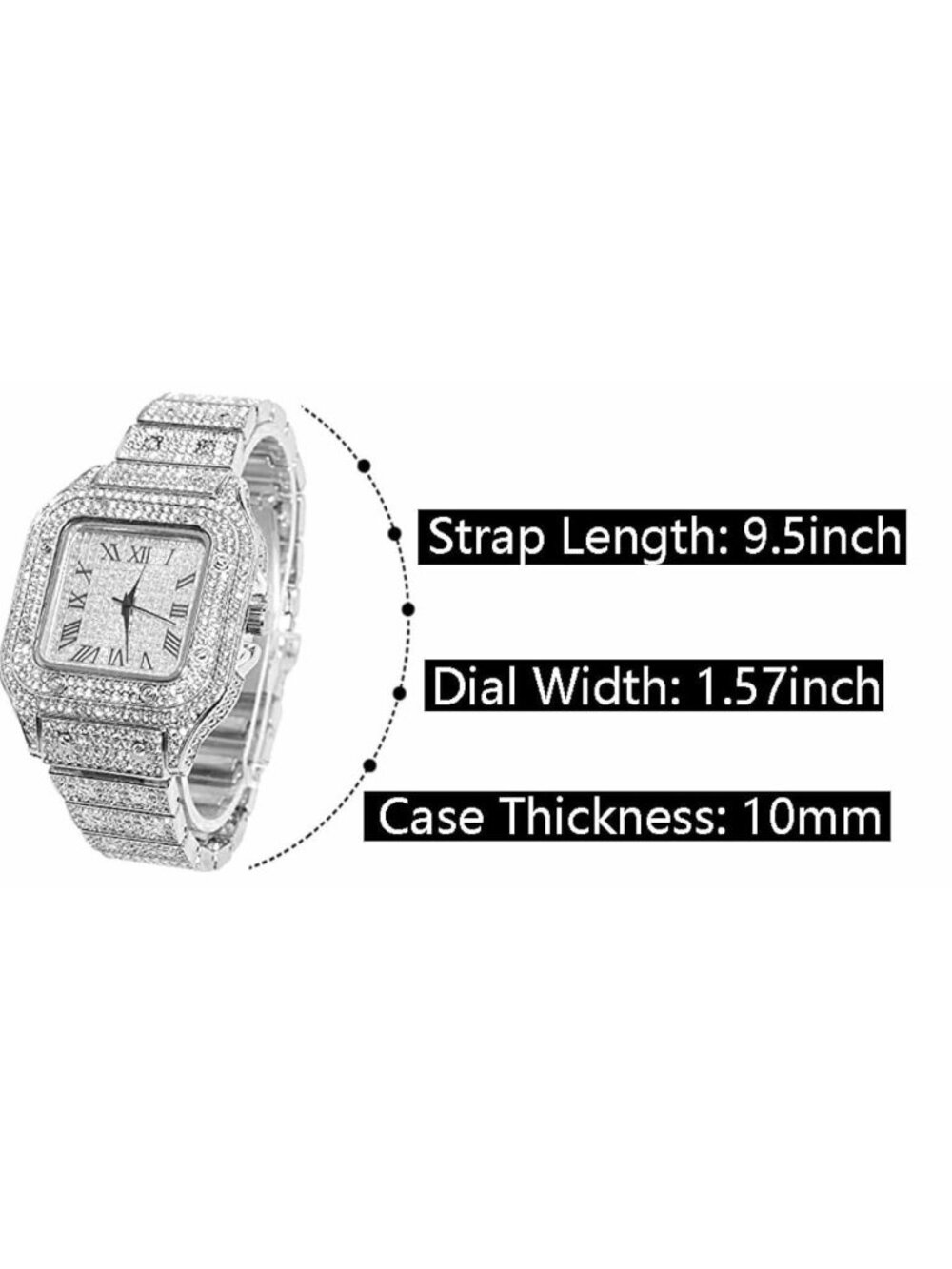 Men’s Diamond Watch Iced Out Watch - Picture 7 of 7